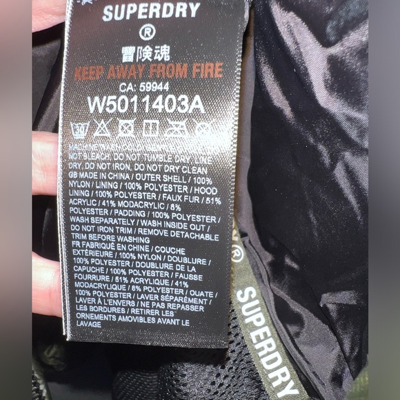 NWT Superdry Code MTN Fuji Shine Jacket Dark Moss Green Women Size 10 - Picture 7 of 11